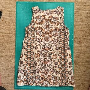 Tory Burch Hicks Garden Party linen floral sleeveless mini shift dress Large